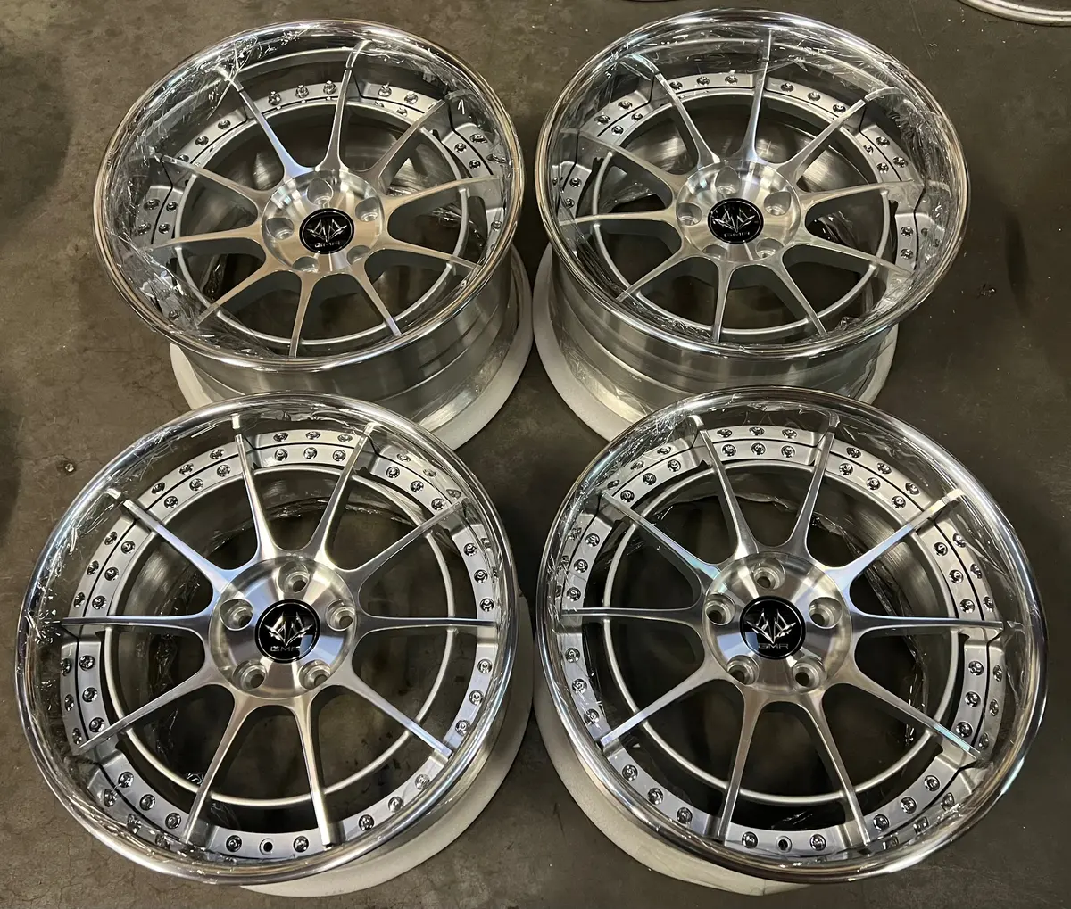 GMR GT-01 forged aluminum wheels — 18" diameter, 5x114.3mm bolt pattern, in stock and ready to ship