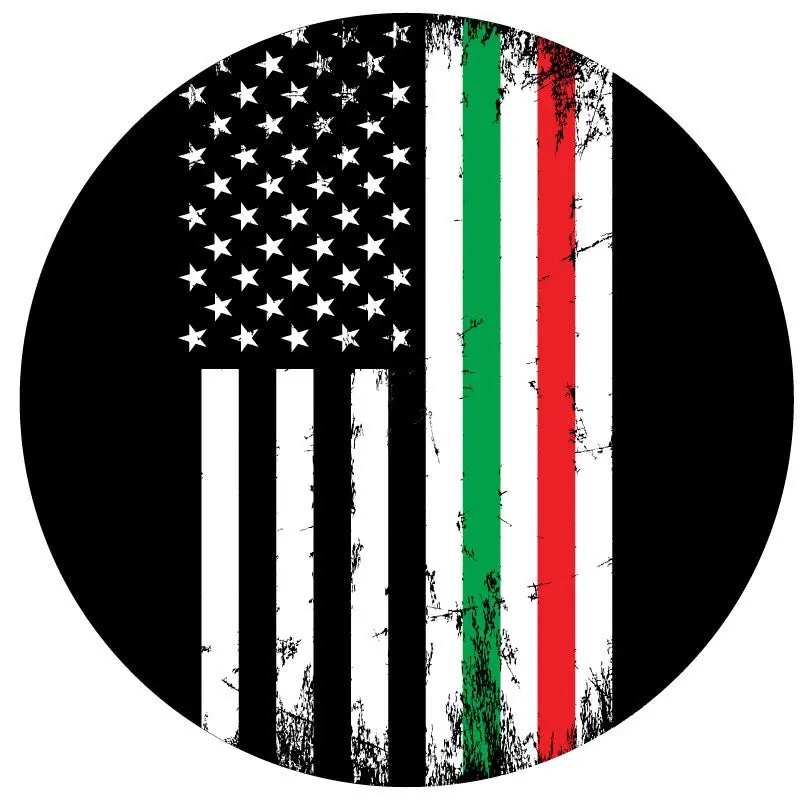 Italian American Thin Line Rustic Flag Spare Tire Cover 1
