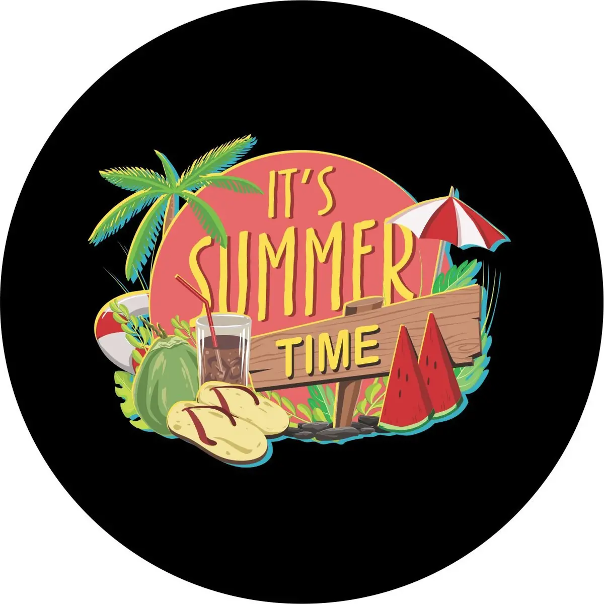 It's Summer Time Vibes Spare Tire Cover For Jeep, Rv, Camper, Bronco & More 1