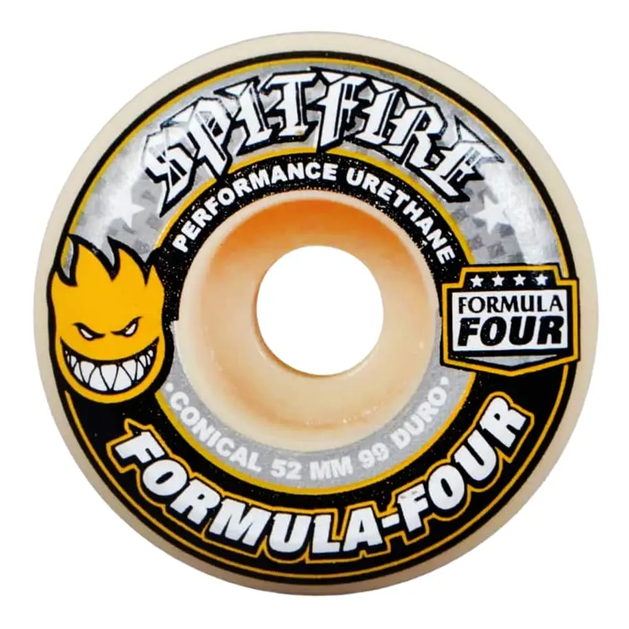 Spitfire Formula Four 54mm Conical Skateboard Wheels – 99A Hardness