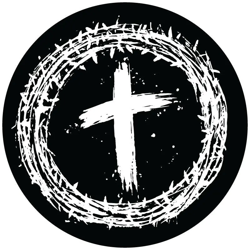 Jesus Crown Of Thorns + Christian Cross Spare Tire Cover For Jeep, Bronco, Rv, Camper 1
