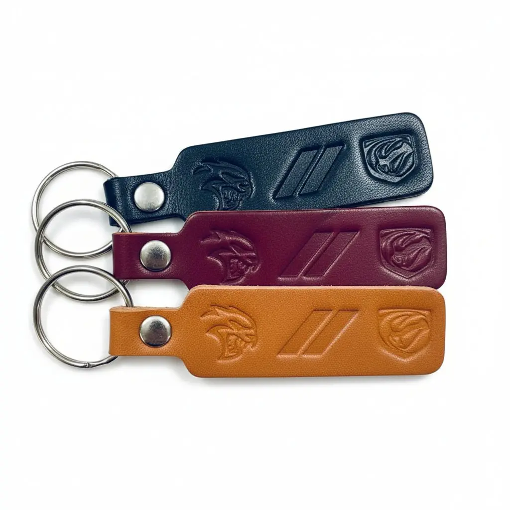 Keychain - Dodge Srt Hellcat And Viper Leather 1