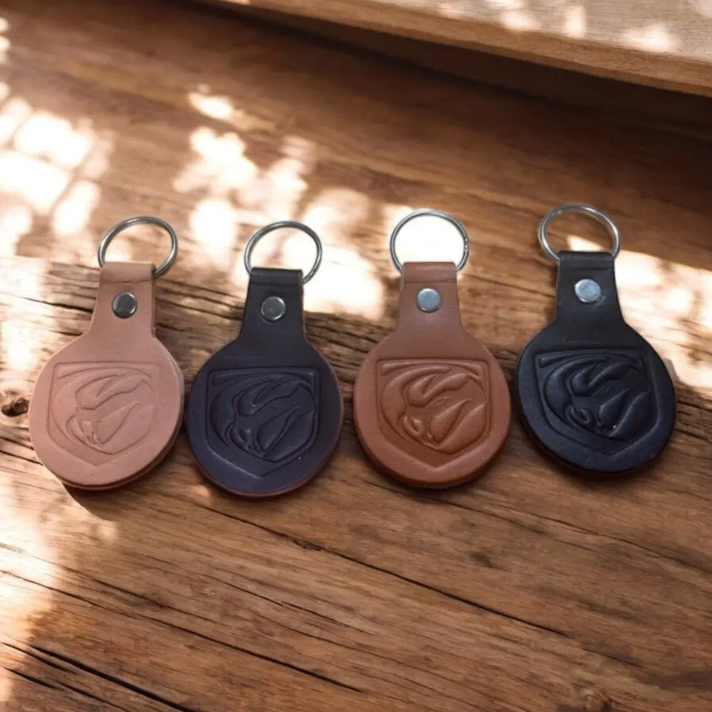 Keychain - Dodge Viper Stryker - Round Leather 1