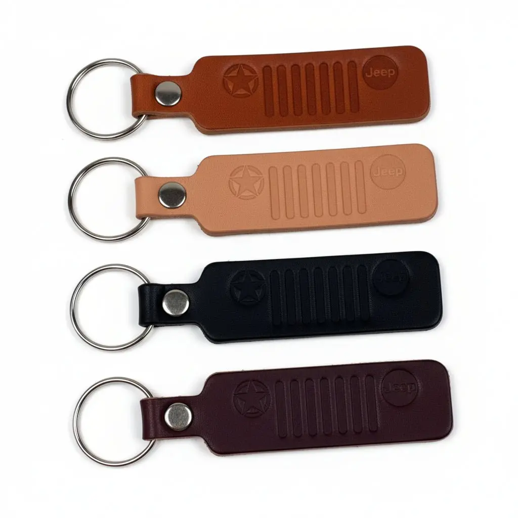 Keychain - Jeep Grille Leather 1