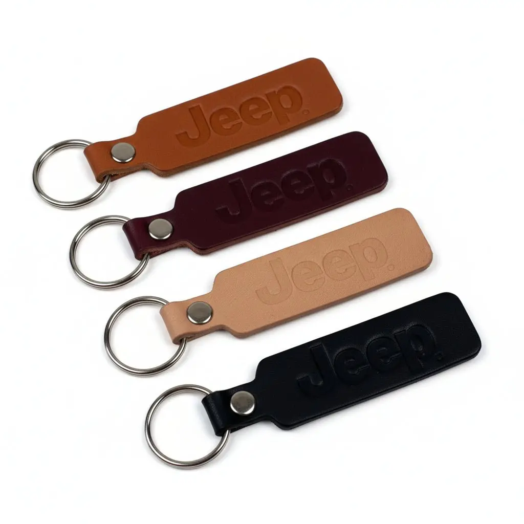 Keychain - Jeep Text Leather 1