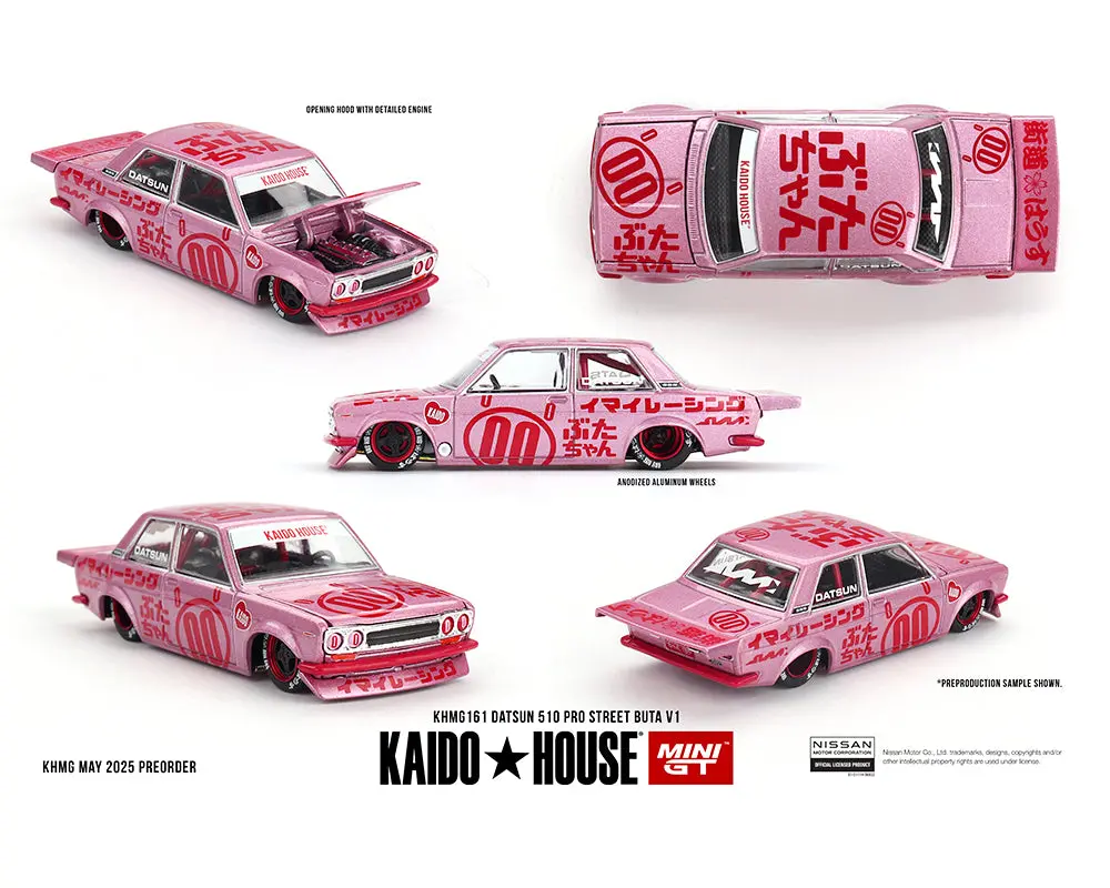 Kaido House X Mini Gt 1:64 Datsun 510 Pro Street Buta V1 – Pink 1