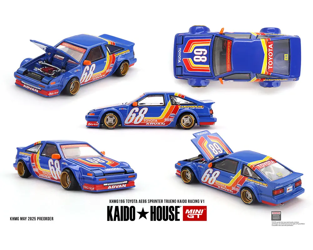 Kaido House X Mini Gt 1:64 Toyota Ae86 Sprinter Trueno Kaido Racing V1- Blue 1