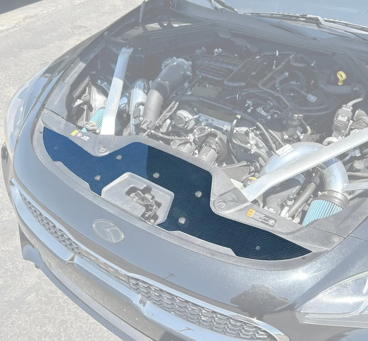 Kia Stinger (2018-2023) Carbon Fiber Radiator Cover Overlay 1