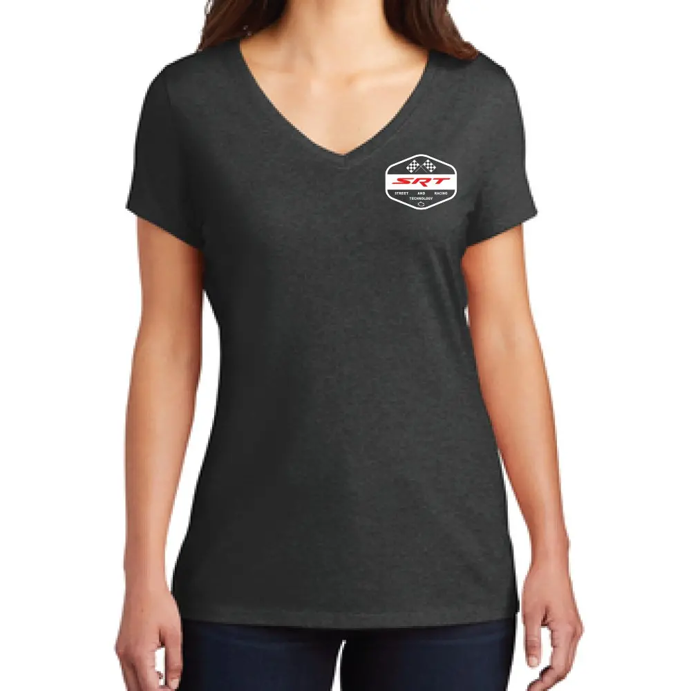 Ladies V-Neck - Dodge Srt Flags 2
