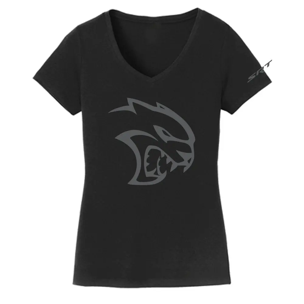 Ladies V-Neck - Dodge Srt Hellcat Blackout 1