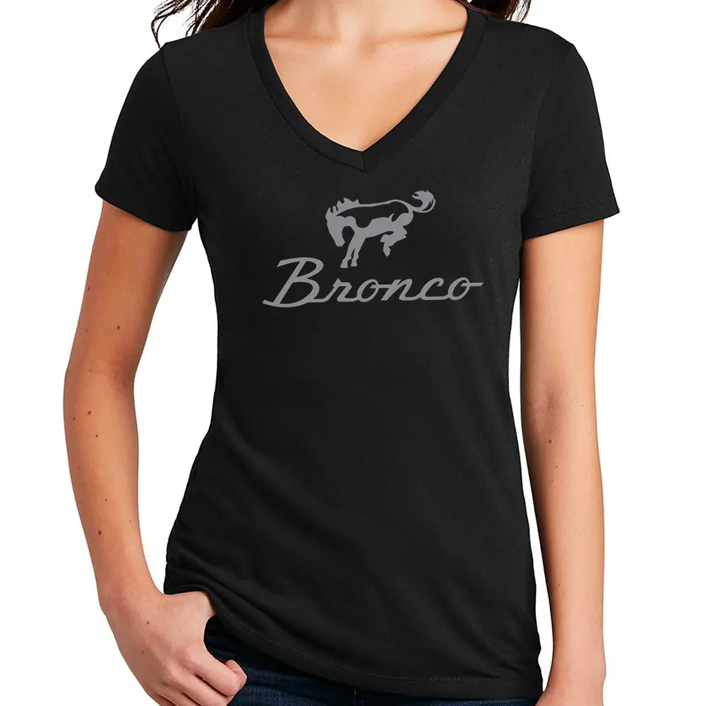 Ladies V-Neck - Ford Bronco Script 1