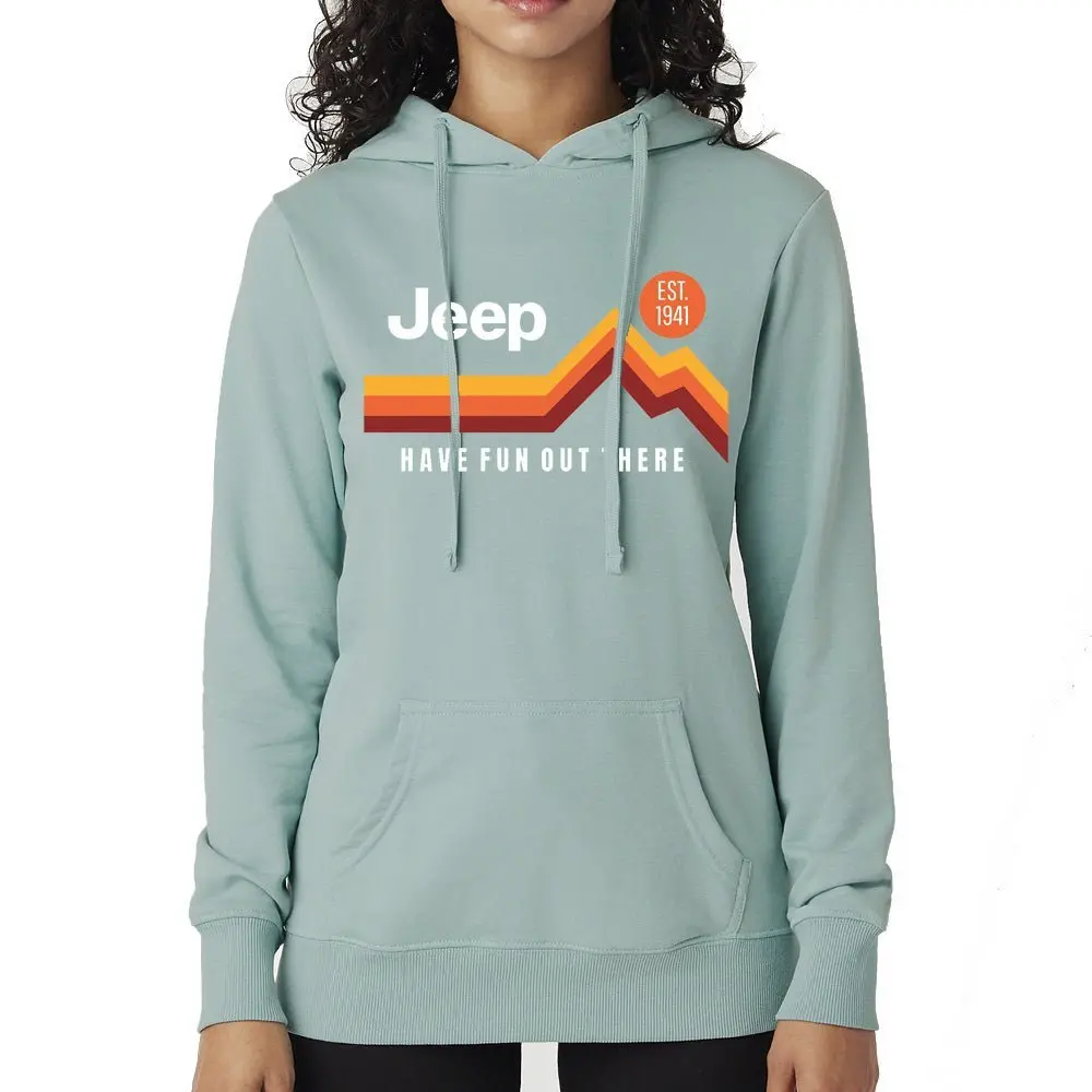 Ladies Jeep® Have Fun Out There French Terry Hoodie - Seafoam Green 1