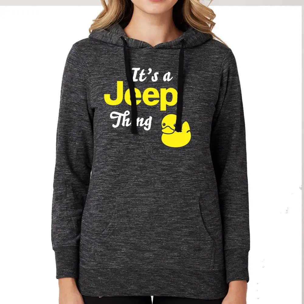 Ladies Jeep® It's A Jeep® Thing Duck French Terry Hoodie - Marled Ash 1