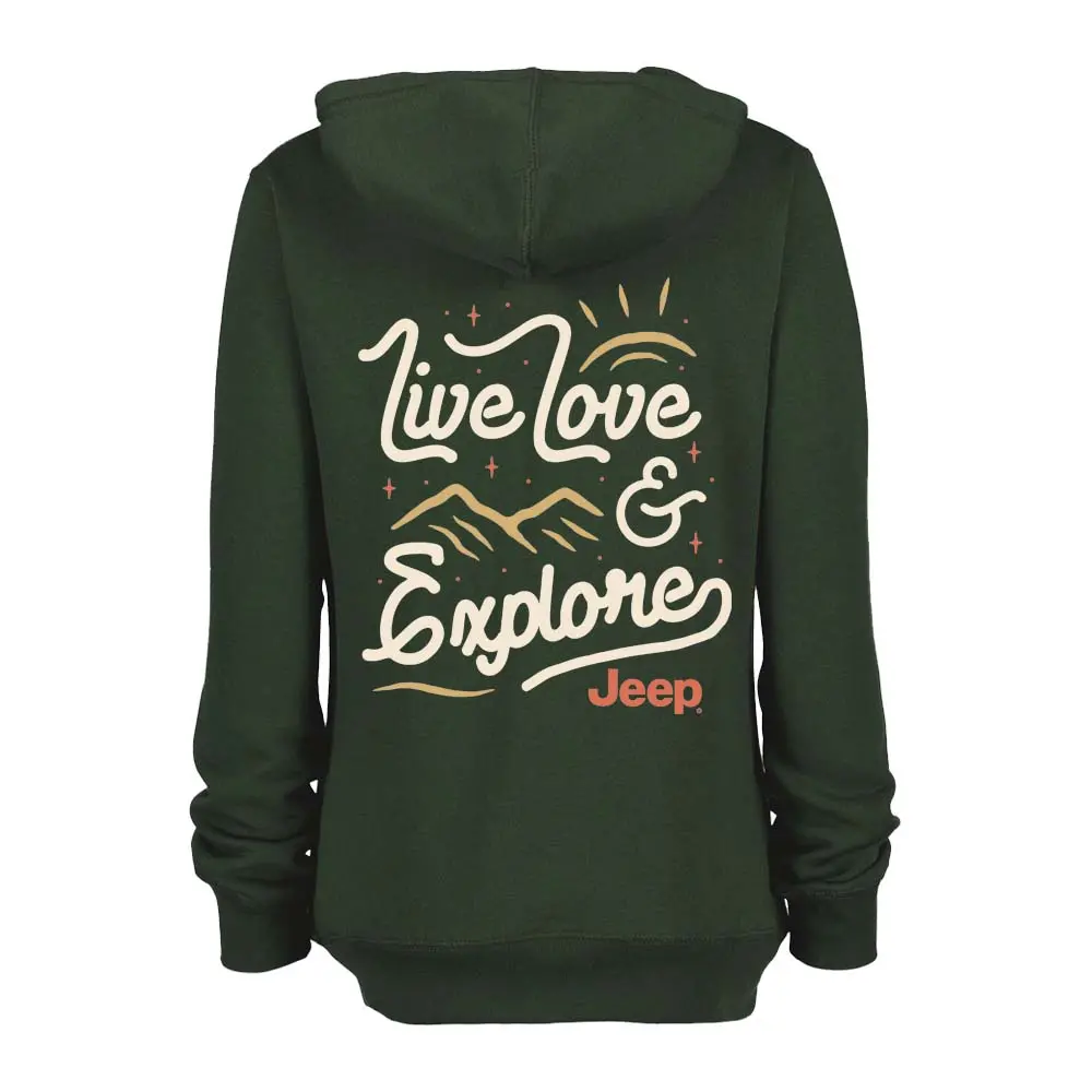 Ladies Jeep® Live Love Explore Zip-Hoodie - Olive Green-Final Sale 1