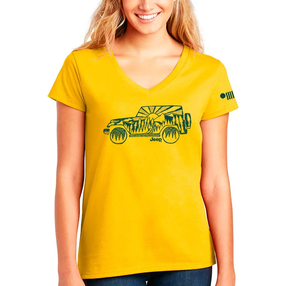Ladies V-Neck Jeep® Atomic Side - Maize 1