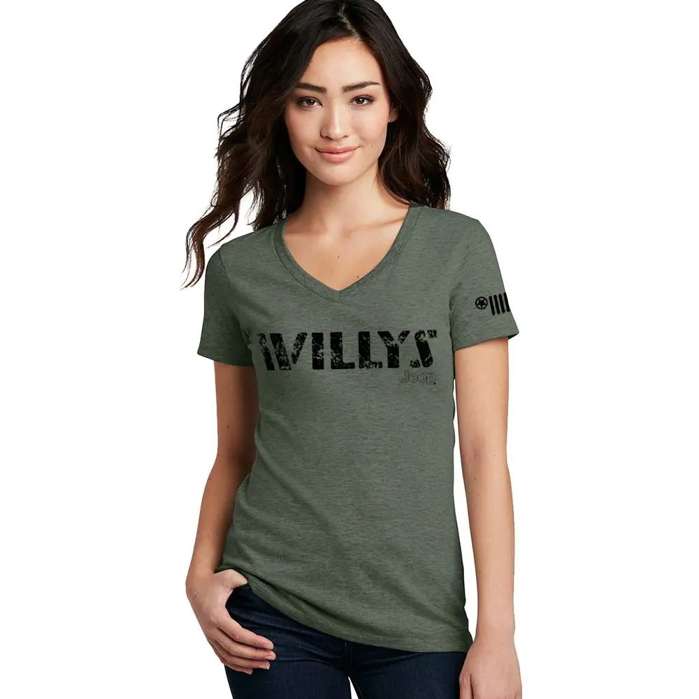Ladies V-Neck - Jeep® Willys Text 1