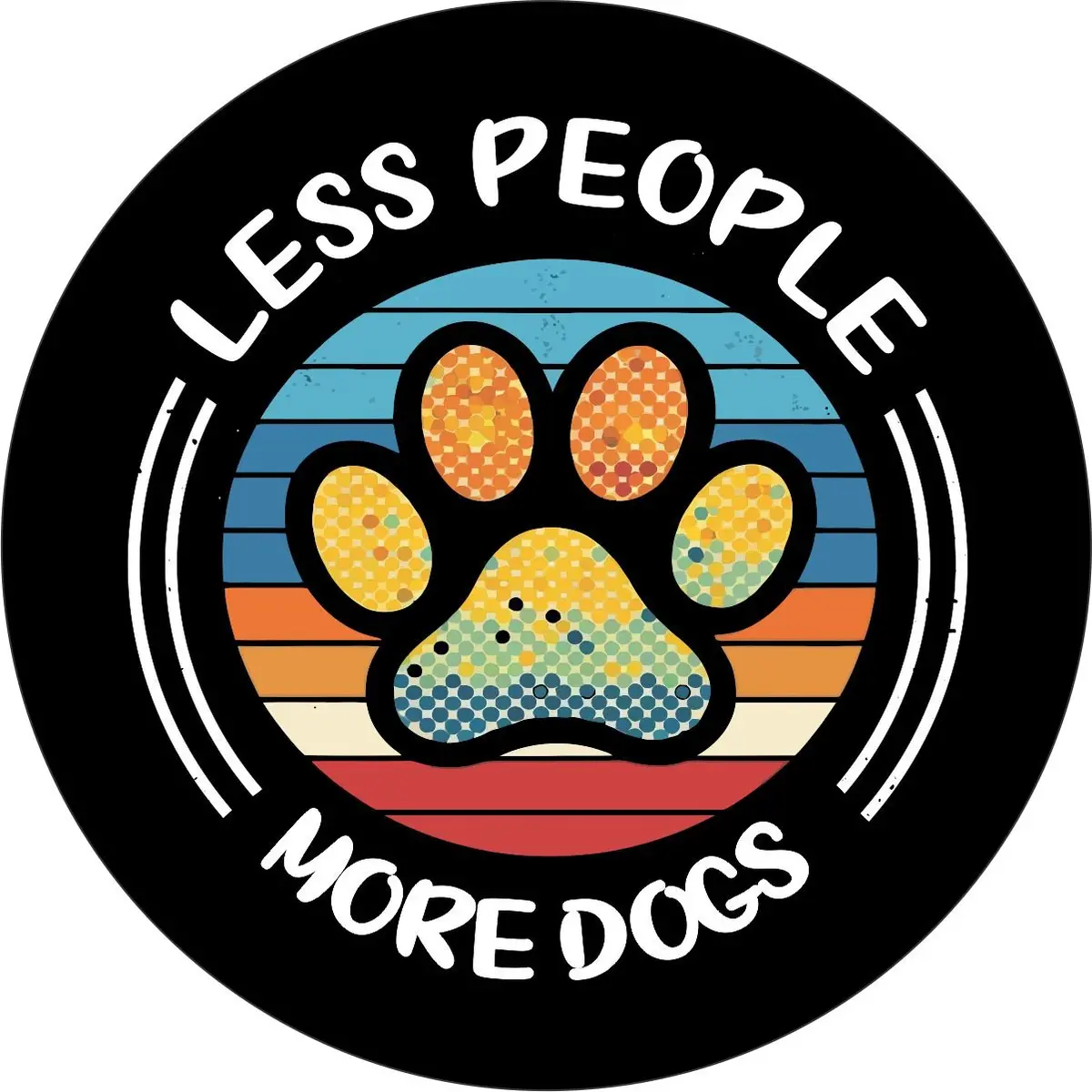 Less People More Dogs Spare Tire Cover For Jeep, Bronco, Rv, Camper, Trailer, & More 1