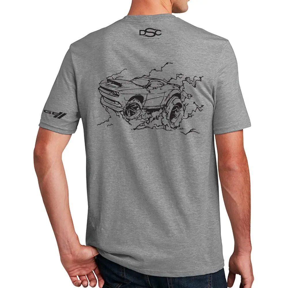 Mens T-Shirt - Dodge Demon 170 Illustrated - Triblend Grey 1