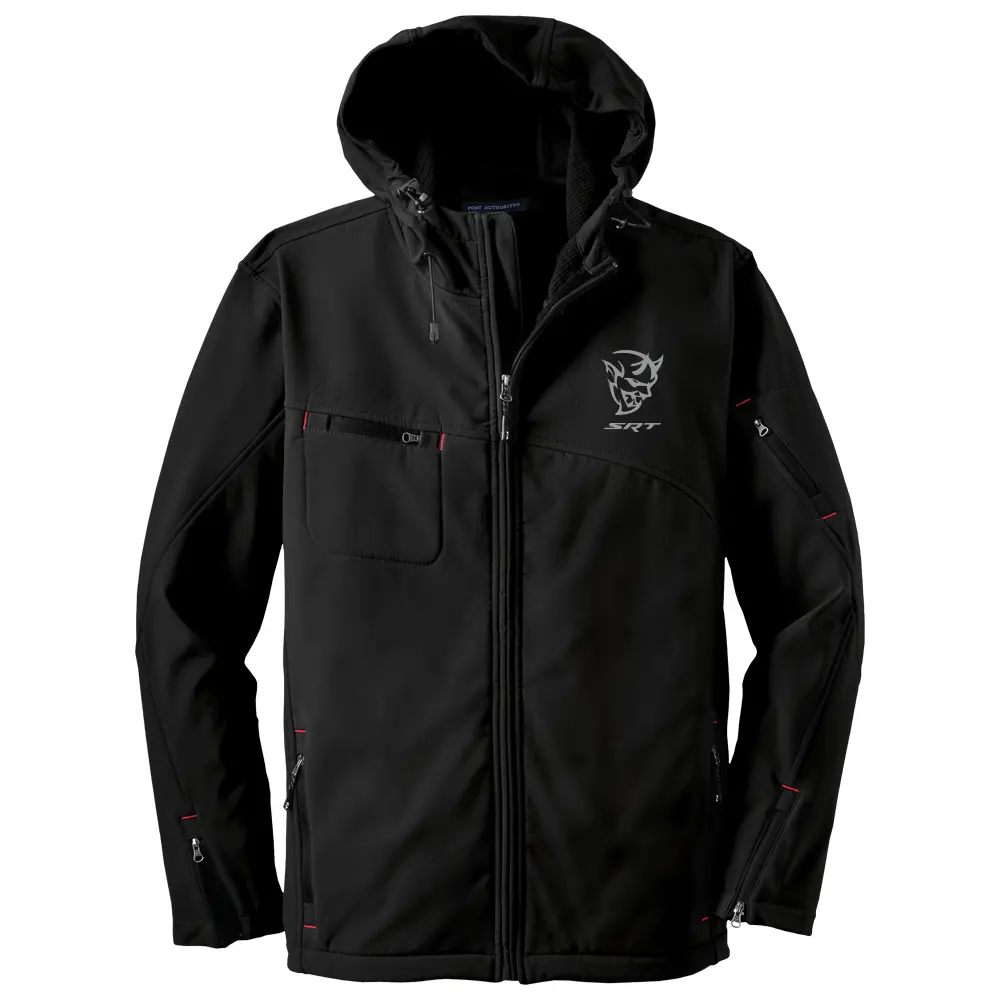 Mens Dodge® Demon Hooded Softshell Jacket - Black 1