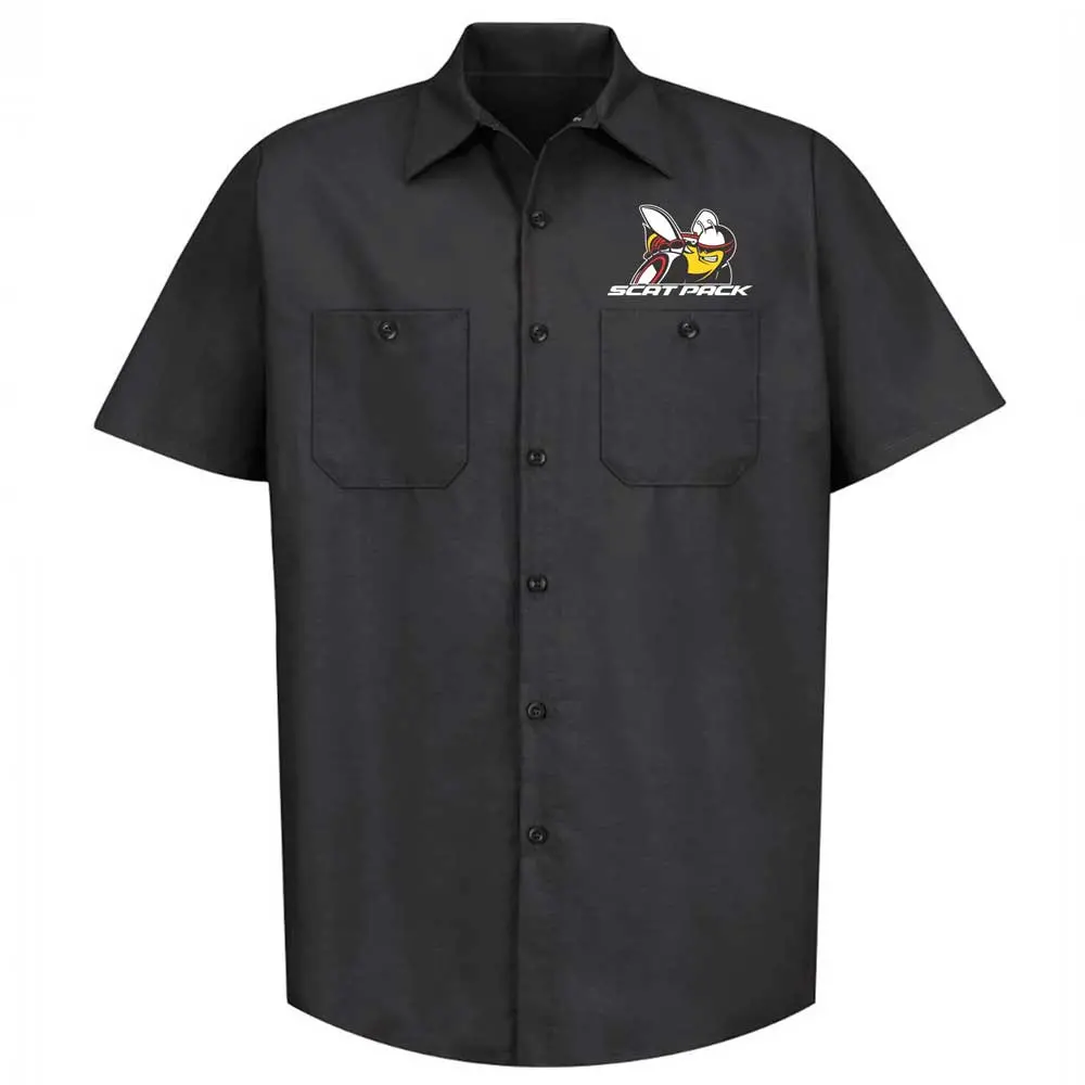 Mens Dodge Scat Pack Mechanic Shirt - Black 1