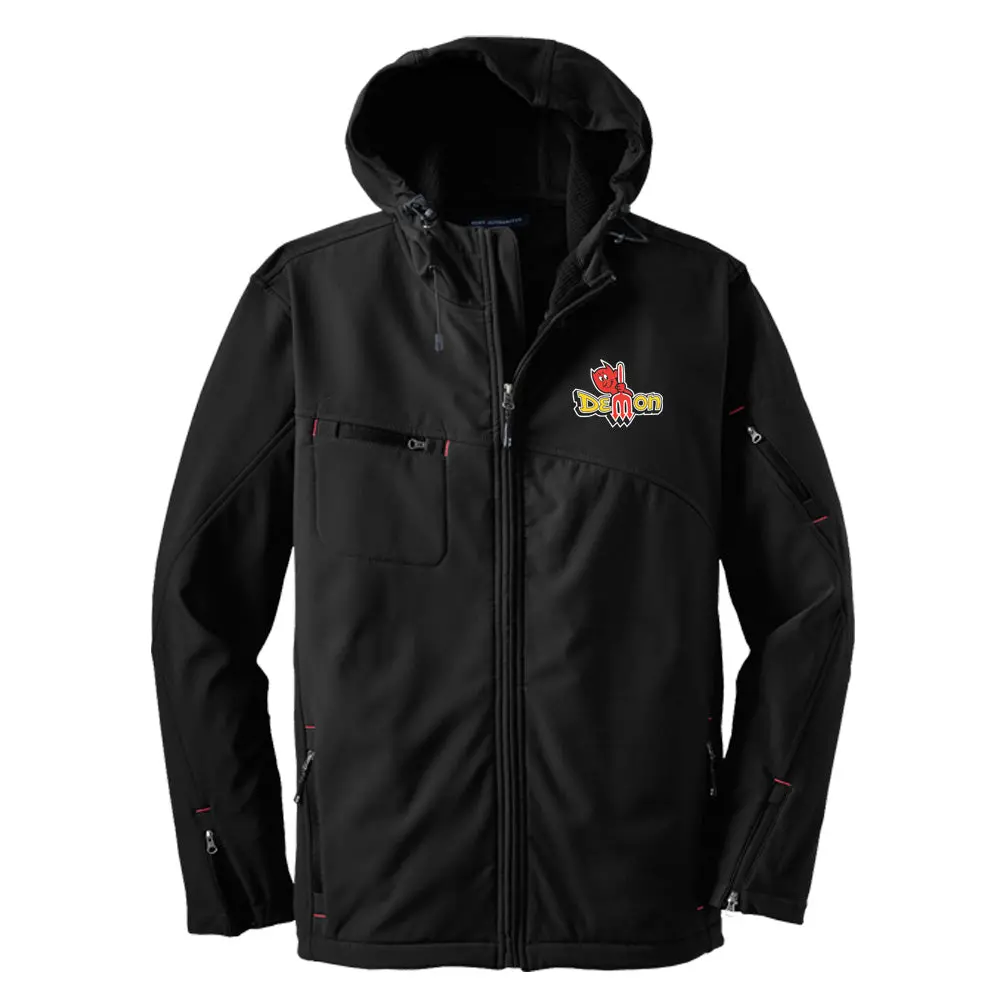 Mens Dodge® Vintage Demon Hooded Softshell Jacket - Black 1