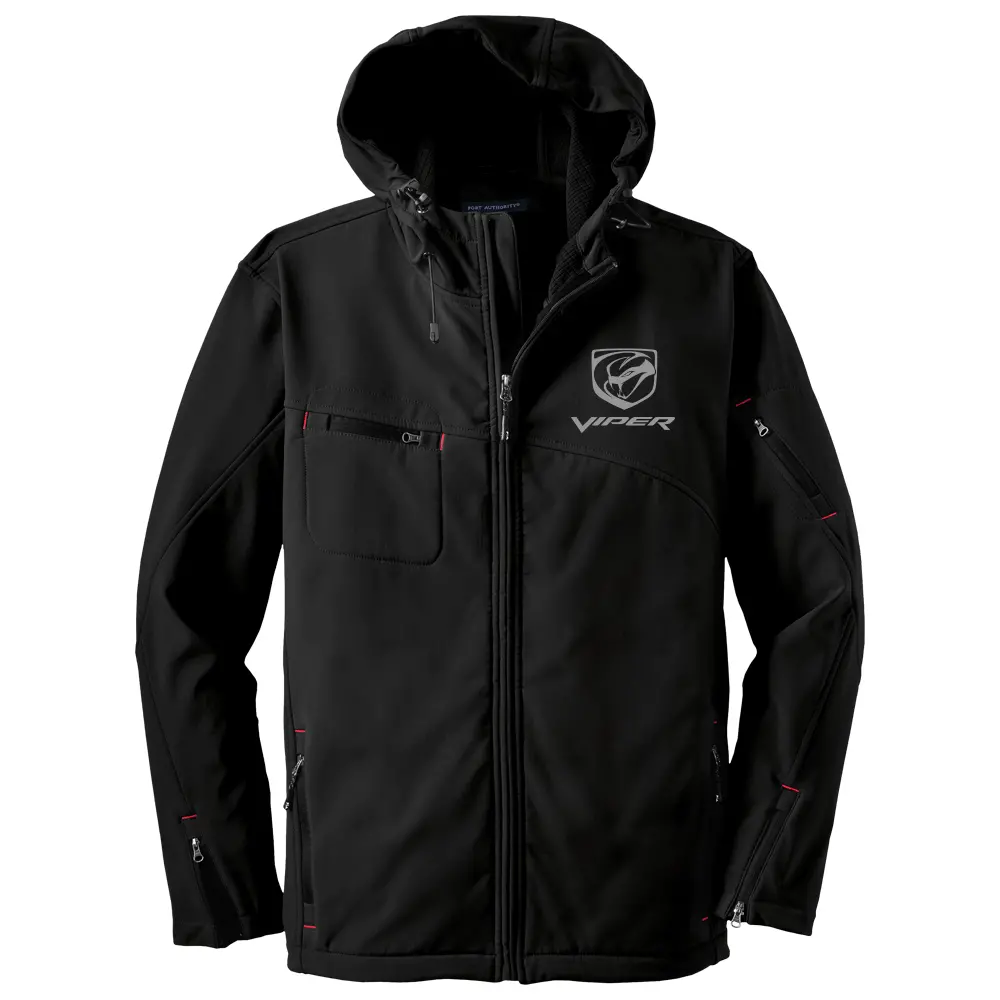 Mens Dodge® Viper Stryker Hooded Softshell Jacket - Black 1