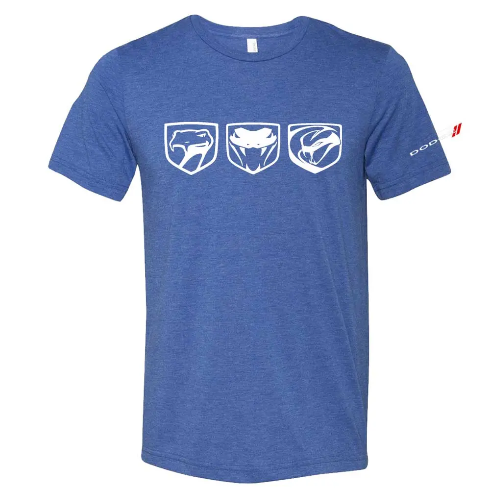 Mens T-Shirt Dodge Viper Tri-Logo (Heather Royal)-Final Sale 1