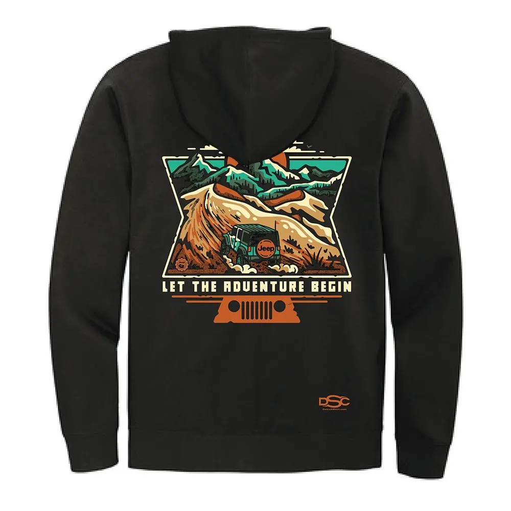 Mens Jeep® Dunes Zip Hoodie Sweatshirt - Black 1