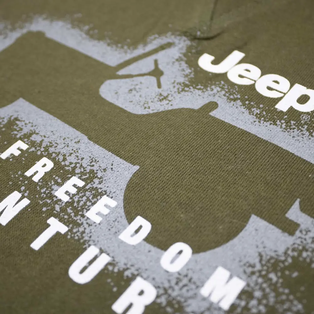 Mens Jeep® Freedom Adventure Crew Neck French Terry Sweatshirt - Heather Military Green 2