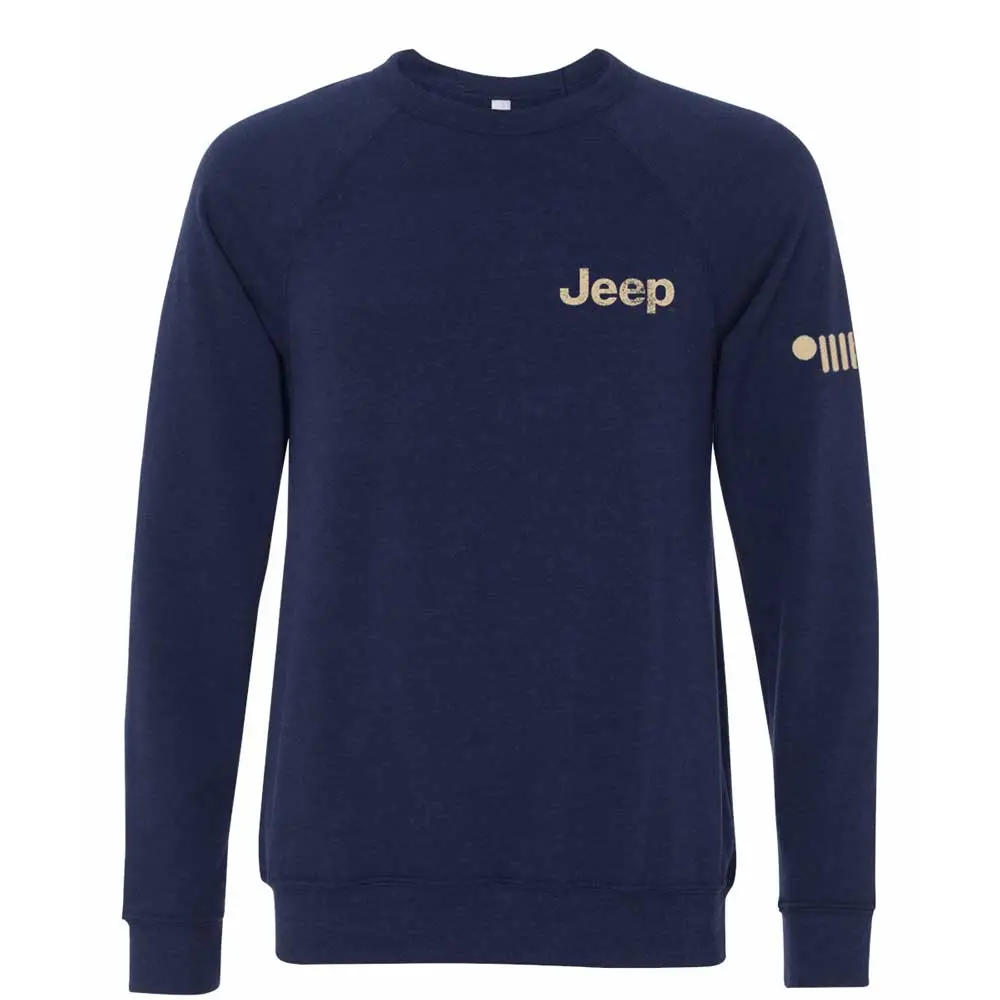 Mens Jeep® Freedom To Roam Crew Neck Sweatshirt - Heather Navy Blue 2