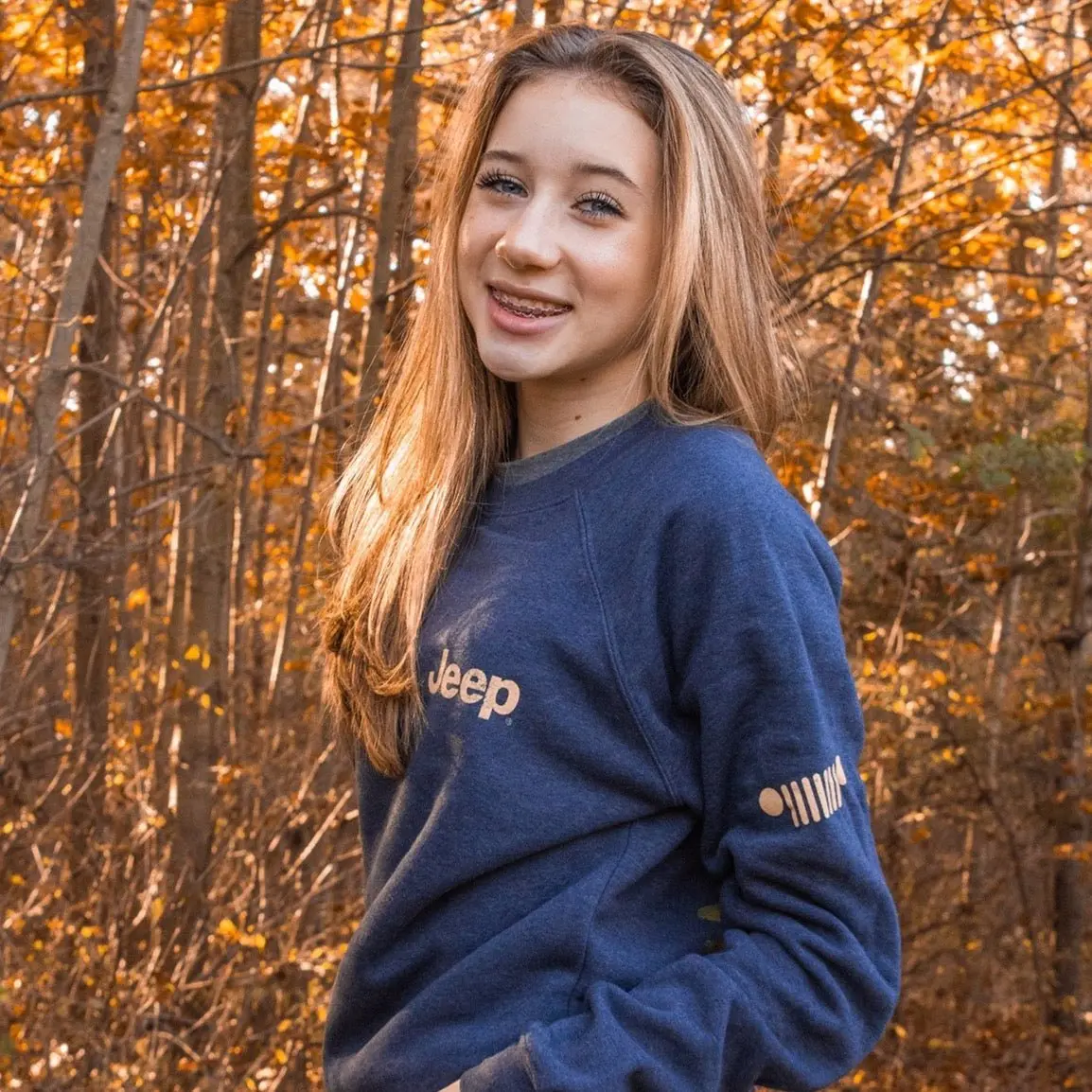 Mens Jeep® Freedom To Roam Crew Neck Sweatshirt - Heather Navy Blue 4