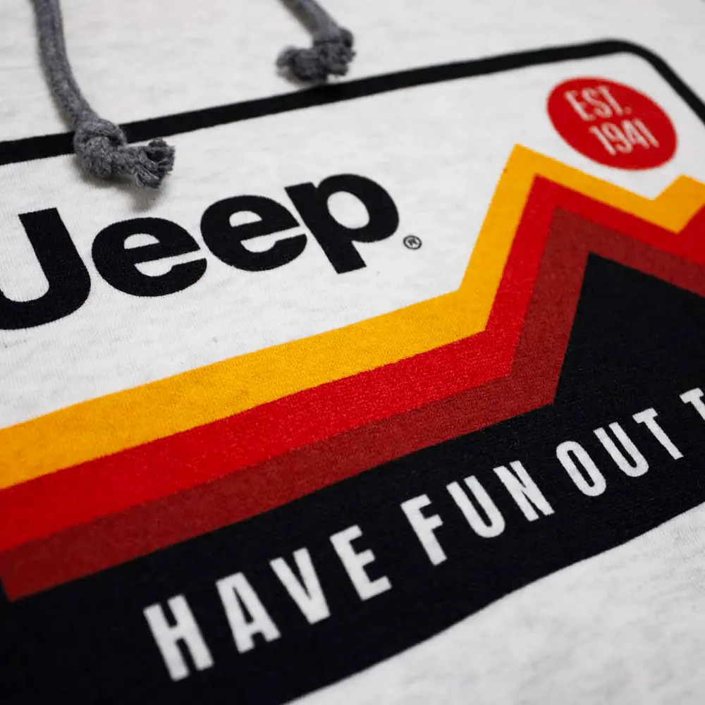 Mens Jeep® Have Fun Out There Vintage Hoodie - Grey/Natural 2