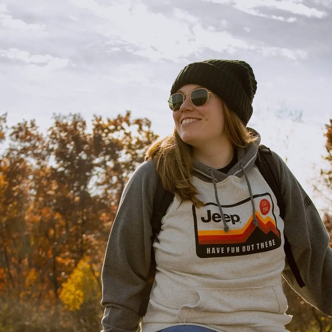Mens Jeep® Have Fun Out There Vintage Hoodie - Grey/Natural 3