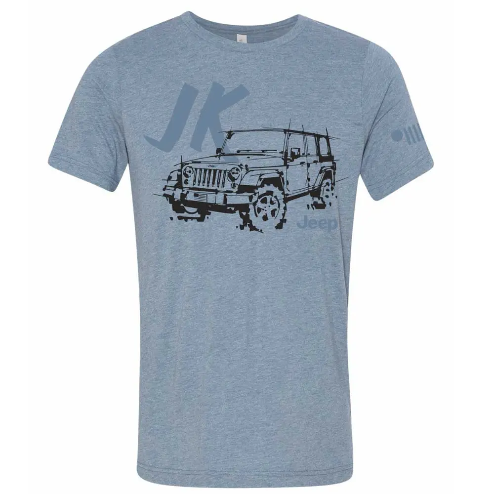 Mens T-Shirt Jeep® Jk Wrangler - Ldd Series - Triblend Lake Blue 1