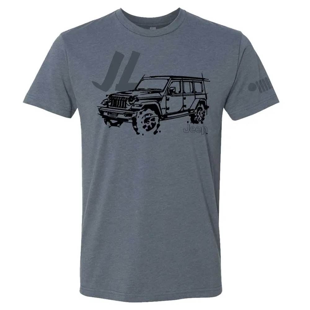 Mens T-Shirt Jeep® Jl Wrangler - Ldd Series - Triblend Indigo Blue 1