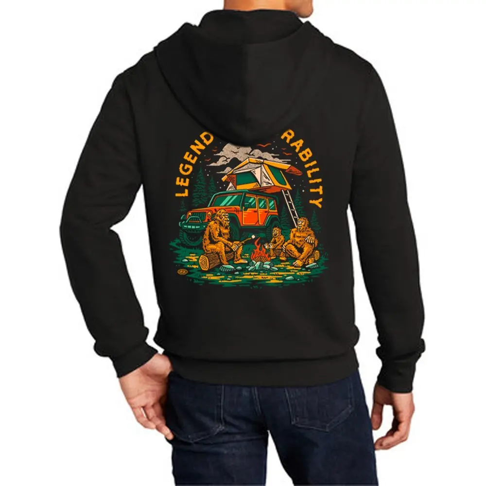 Mens Jeep® Sasquatch Zip Hoodie Sweatshirt - Black 1