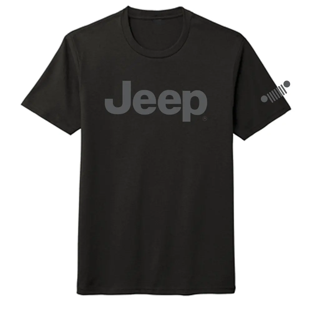 Mens T-Shirt Jeep® Text Blackout - Black 1