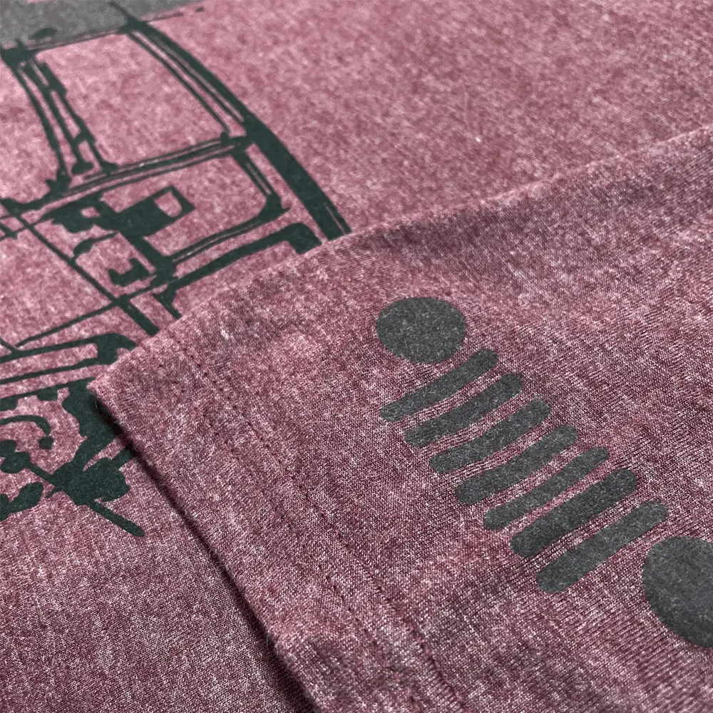 Mens T-Shirt Jeep® Tj Wrangler - Ldd Series - Triblend Burgundy 4