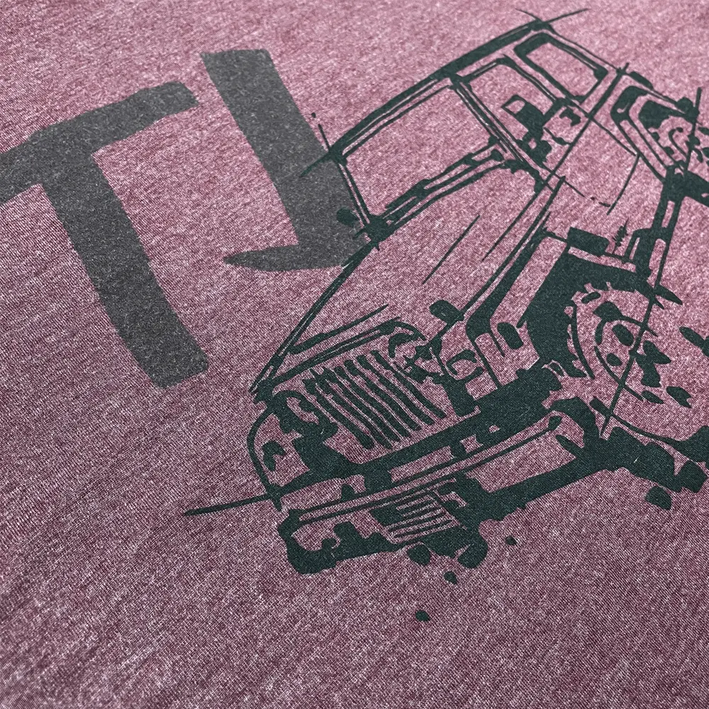 Mens T-Shirt Jeep® Tj Wrangler - Ldd Series - Triblend Burgundy 3