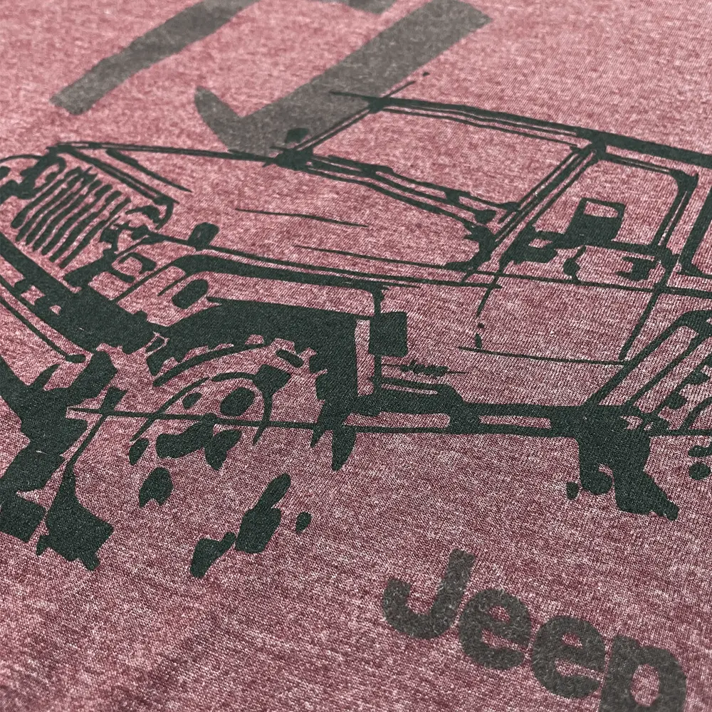 Mens T-Shirt Jeep® Tj Wrangler - Ldd Series - Triblend Burgundy 2