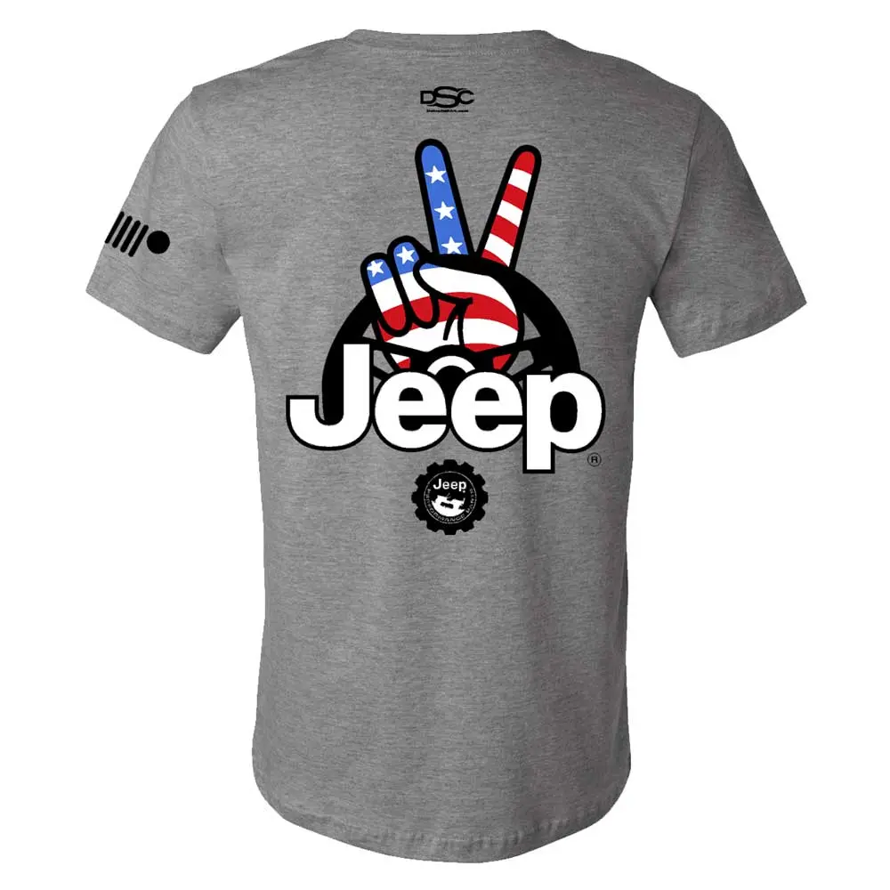 Mens T-Shirt Jeep® Wave Usa - Graphite Heather 1
