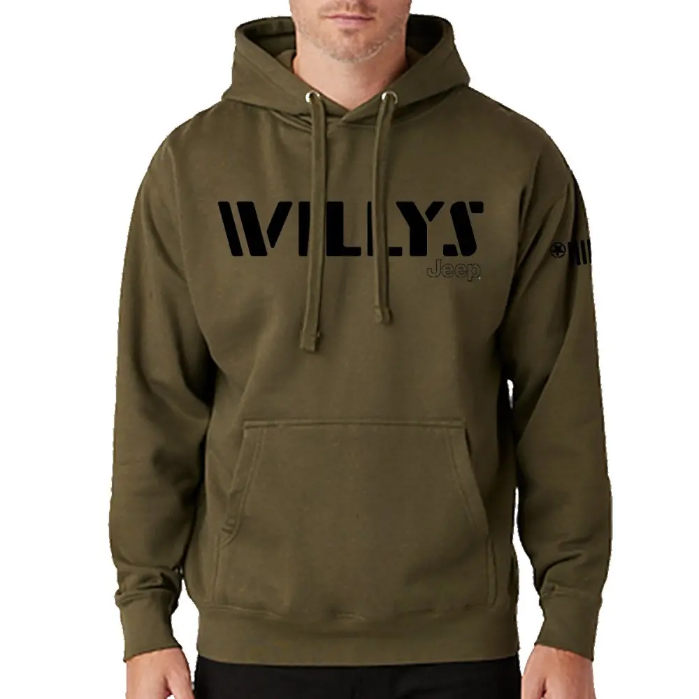 Mens Jeep® Willys Hoodie Sweatshirt - Heather Jeep Green 1