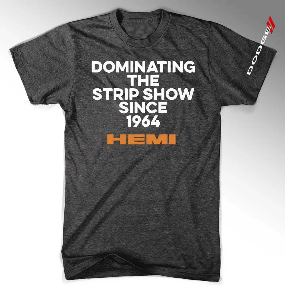 Mens T-Shirt Hemi “Dominating The Strip Show Since 1964”  (Heather Black) 1