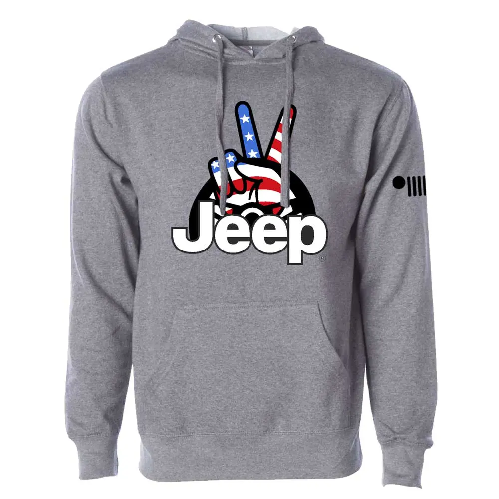 Mens/Unisex Jeep® Wave Hoodie - Graphite Heather - Final Sale 1