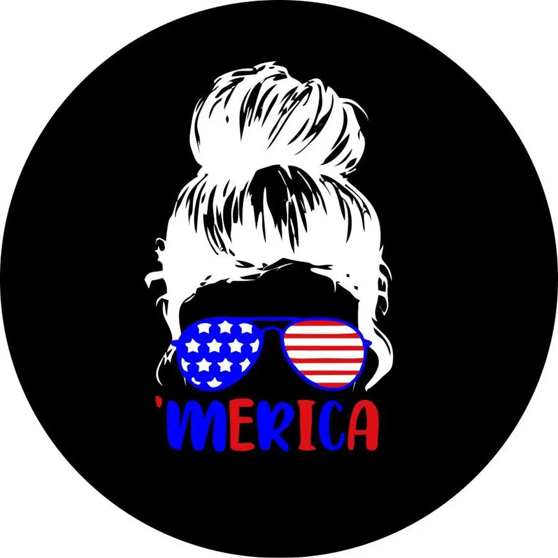 Messy Bun Girl With Sunglasses + 'Merica 1