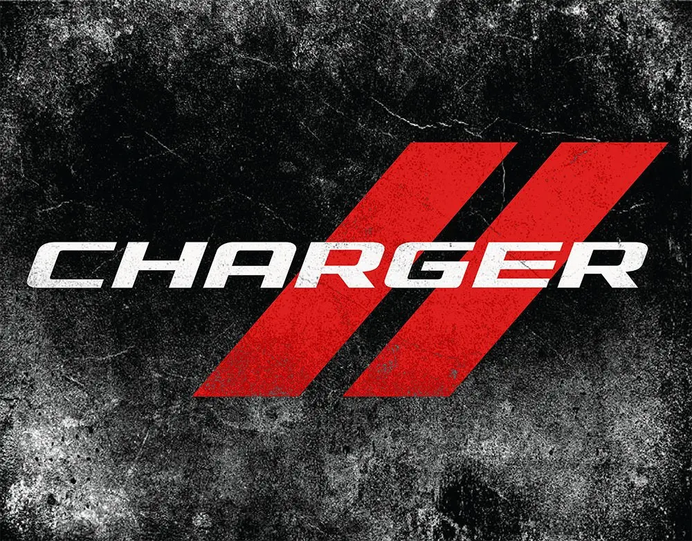 Metal Sign - Dodge Charger Text 1