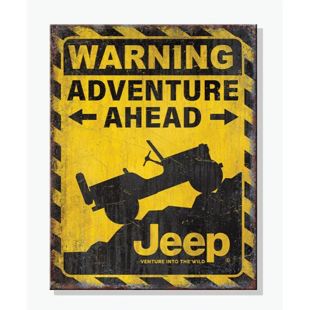 Metal Sign - Jeep Warning Adventure Ahead 1