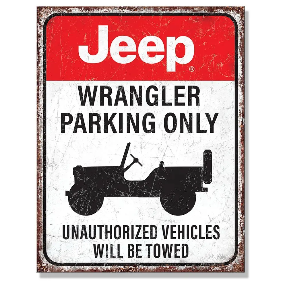 Metal Sign - Jeep Wrangler Parking Only 1