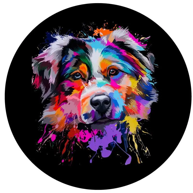 Mosaic Australian Shepherd Dog Spare Tire Cover 1
