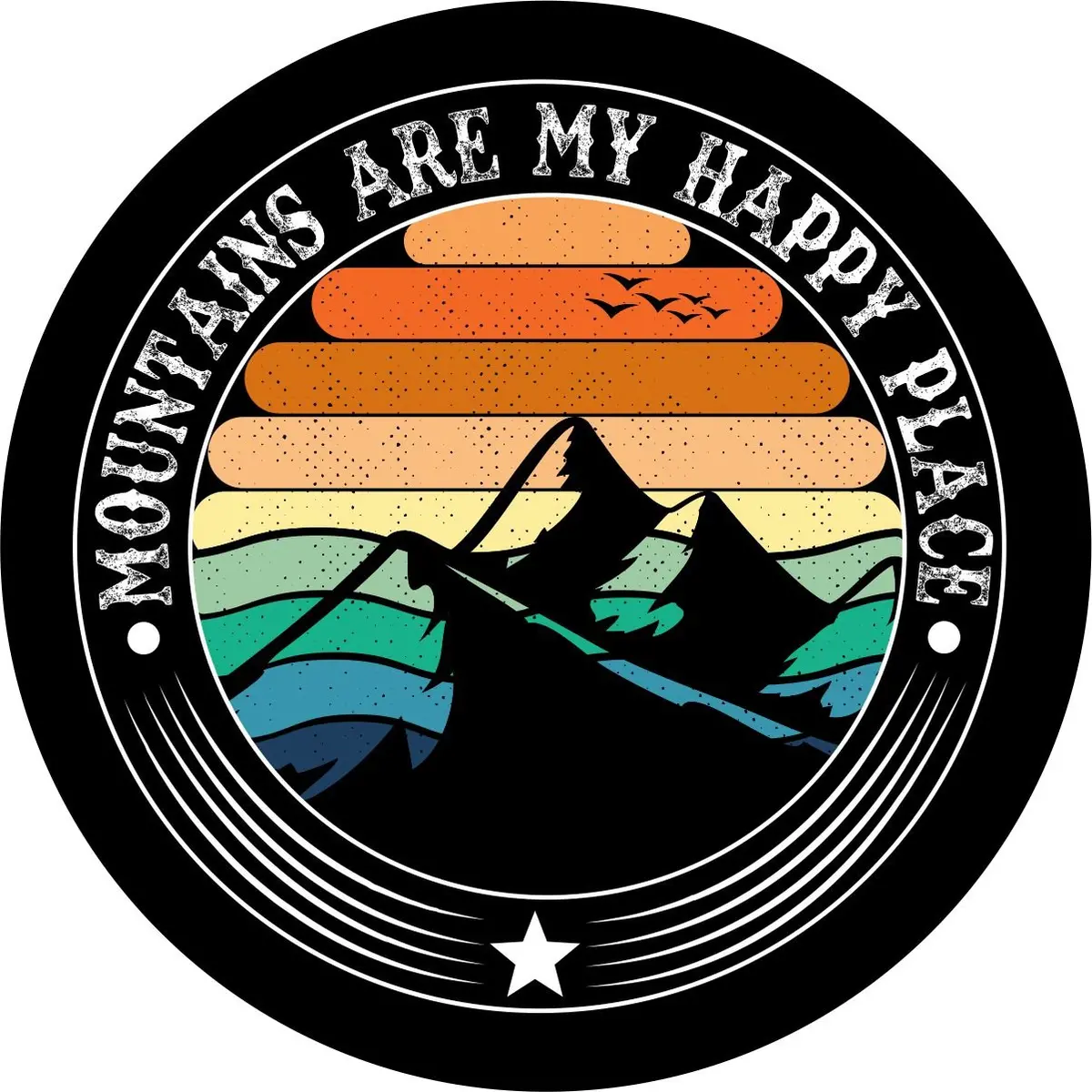 Mountains Are My Happy Place Unique Spare Tire Cover 1